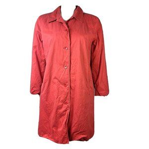 EILEEN FISHER Solid All Burnt Orange Button Front Jacket Womens Size PM Petite M